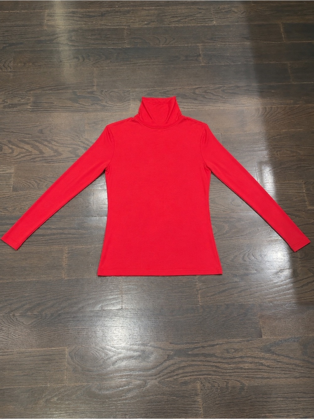 H&M Womenβs Red Turtleneck Long-Sleeve Top